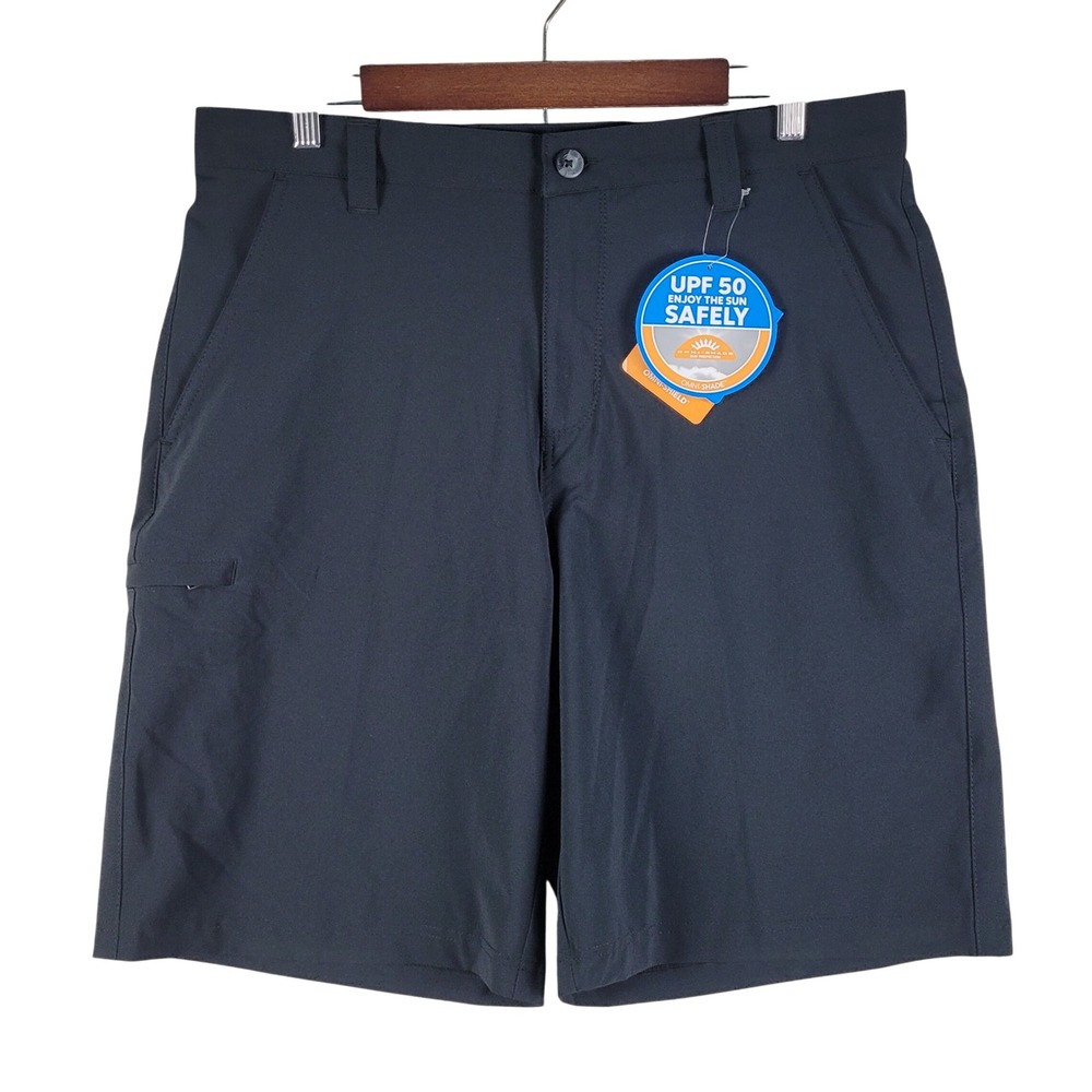 Columbia PFG Shorts Mens 34 10" Black NEW Omni-Shield UPF 50 Fishing Performance